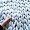 BBPM Chunky Knit Blanket - Soft Thick Yarn Cable Knit Throw in 100% Merino Wool, Cute Rope Knot Crochet, Yellow, 100x150cm/39x59in view 3