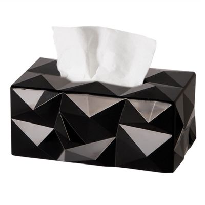 MSLULA Personalized Desktop Tissue Box Creative and Simple Paper Box Restaurant Office Tissue Box Tissue Box Remote Storage Box Suitable for Bathroom Dressing Table Living Room (Color : Black)