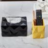 MSLULA Personalized Desktop Tissue Box Creative and Simple Paper Box Restaurant Office Tissue Box Tissue Box Remote Storage Box Suitable for Bathroom Dressing Table Living Room (Color : Black) view 3