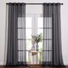 NICETOWN Black Sheer Curtains 90 inches Long, Grommet Voile Textured Hazy Sheer Window Treatments Privacy with Light Filtering for Halloween, W54 x L90, 2 Panels view 1