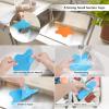 Kucucyle Silicone Drain Cover, Bath Drain Cover with 5 Strong Suction Cups, 6 inch Large Bath Stopper, Tub Stopper for Kitchen, Bathroom, 3 Pack (Blue+Orange+Grey) view 4