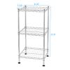 3 Tier Metal Heavy Duty Storage Rack Shelf,Adjustable Height Wire Shelving Unit,Bathroom Wire Shelving Tower Storage Rack,Adjustable Wire Shelf Display Rack,for Kitchen,Hallway, Office (Silver) view 3