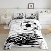 Feelyou Football Comforter Set Kids Graffiti Bedding Set Black White Comforter for Women Men Room Decor Lightweight American Quilt Set with 1 Pillow Case view 1