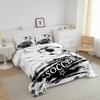 Feelyou Football Comforter Set Kids Graffiti Bedding Set Black White Comforter for Women Men Room Decor Lightweight American Quilt Set with 1 Pillow Case view 2