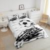 Feelyou Football Comforter Set Kids Graffiti Bedding Set Black White Comforter for Women Men Room Decor Lightweight American Quilt Set with 1 Pillow Case view 3