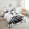 Feelyou Football Comforter Set Kids Graffiti Bedding Set Black White Comforter for Women Men Room Decor Lightweight American Quilt Set with 1 Pillow Case view 4