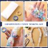 Teling 8 Pcs Graduation Candy Lei Tubing Making Kit Include 3 Lei Bag 4.92 Feet Long with 3 Tassel Honor Cord and 2 Rolls Ribbon for Graduation Party Favor Wrapping DIY Hawaii Tropical(Blue, Yellow) view 4