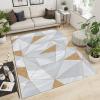 LOOHON Golden Gray Marble Texture Area Carpet, Retro Geometry Light Luxury Low-Pile Rugs, Indoor Carpet Lightweight Easy to Clean with Non-Slip for Tea Table Sofa Living Room Bedroom5 x 8ft, Style-7 view 3