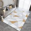 LOOHON Golden Gray Marble Texture Area Carpet, Retro Geometry Light Luxury Low-Pile Rugs, Indoor Carpet Lightweight Easy to Clean with Non-Slip for Tea Table Sofa Living Room Bedroom5 x 8ft, Style-7 view 4