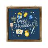 Bidesign (8x8) IN Happy Hanukkah Wooden Square Sign Table Sign Hanging hanukah Party Wall Decor Jewish Judaism Hanukkah Menorah Home Decor for Hanukkah Christmas Decoration Gifts view 1