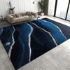 Nordic Light Luxury Ripple Area Rug, Modern Abstract Sea Blue White Gold Lines Rugs, Anti-Slip Absorbent Washable Easy Clean Carpet for Living Room Bedroom Kitchen Entryway Patio-6x9ft view 1