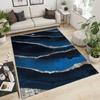 Nordic Light Luxury Ripple Area Rug, Modern Abstract Sea Blue White Gold Lines Rugs, Anti-Slip Absorbent Washable Easy Clean Carpet for Living Room Bedroom Kitchen Entryway Patio-6x9ft view 3