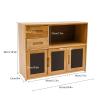 Kitchen Pantry Sideboard, Bamboo Kitchen Pantry, Kitchen Storage Cabinet,(24.4*9*18.9in,Wood Color),Freestanding Kitchen Countertop Storage Cabinet for Spice Seasoning Bottles Dishes Bowls view 2