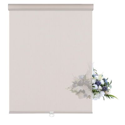 Sulugood Light Filtering Roller Shades for Windows Cordless Solar Roller Blinds 10% Openness with Cassette Valance Room Darkening and Glare Reduce Window Shades for Home Office Beige,31.5" W x 64" H