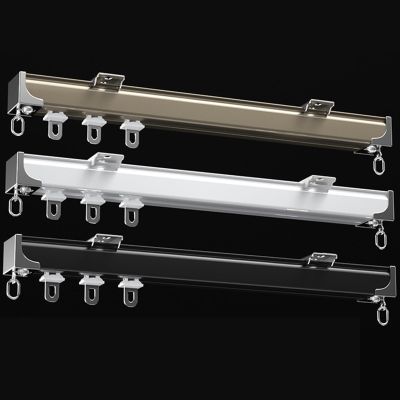 LTSRLL Ceiling Track for Curtains Thickened Curtain Rails Double Curtain Track Ceiling Or Wall Mount Room Divider(Color:Black,Size:A-3m/9.8ft)