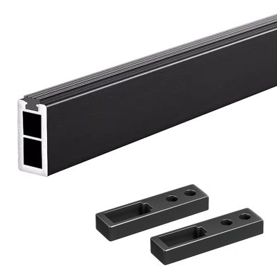 Closet Rod Aluminum Alloy Closet Organizer System Rod, Wall Mounted Silent Garment Hanging Bar, Heavy Duty Wardrobe Clothes Rack, 40 50 60 70 80cm Long ( Color : Black , Size : 130cm(51 1/8") Length )