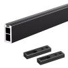 Closet Rod Aluminum Alloy Closet Organizer System Rod, Wall Mounted Silent Garment Hanging Bar, Heavy Duty Wardrobe Clothes Rack, 40 50 60 70 80cm Long ( Color : Black , Size : 130cm(51 1/8") Length ) view 1