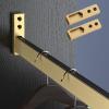 Closet Rod 3mm Extra Thick Clothes Bar, 90 100 110 120 130 140 150cm Square Closet Rack, Removable Clothing Storage Hanger, Wardrobes Pole with Brackets ( Color : Gold , Size : 40cm(15 3/4") Length ) view 1