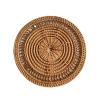 Rushbom Boho Wall Basket Decor Set: Round Rattan Wall Decor, Flat Woven Hanging Basket, Perfect for Living Room, Bedroom, Patio & More view 1
