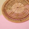 Rushbom Boho Wall Basket Decor Set: Round Rattan Wall Decor, Flat Woven Hanging Basket, Perfect for Living Room, Bedroom, Patio & More view 2