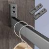 Closet Rod 3mm Extra Thick Clothes Bar, 90 100 110 120 130 140 150cm Square Closet Rack, Removable Clothing Storage Hanger, Wardrobes Pole with Brackets ( Color : Dark Gray , Size : 80cm(31 1/2") Leng view 1