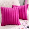 2 Pack 18x18 Pillow Cover Velvet Pillow Covers, Faux Fur Square Throw Pillow Covers for Living Room Decorations Throw Pillow Case, Throw Pillow Cover Cushion Cover for Sofa Bedroom Car, Hot Pink view 1