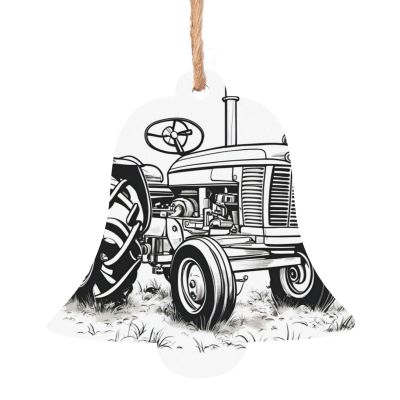 Cartoon Tractor Exquisite Christmas Wooden Decorations-Personalized Vintage Ornaments for Festive Delights