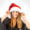 Everfan Crushed Velour Santa Hats with White Sherpa Trim | Christmas Santa Hats for Adults (ADULT, Burgundy) view 3