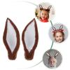Amosfun 2pcs Artificial Ear Headband for Christmas Decoration Hair Ornament Realistic Faux Elk Ears for Festivals Parties and Cosplay Events view 4