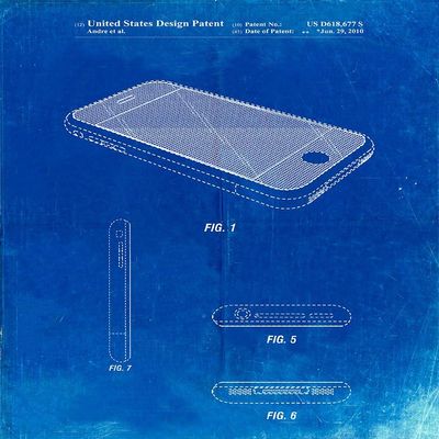 PP177- Faded Blueprint iPhone 3 Patent Poster Poster Print - Cole Borders (18 x 24)