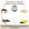 3/4 Cup Stainless Steel Measuring Cup, Long 6" Wire Loop Handle and Pour Spout | Sturdy Metal 177 ml | 177 cc | 6 oz | Single Cup for Wet and Dry Ingredients | Great for use as 3/4 Cup Dog Food Scoop view 2