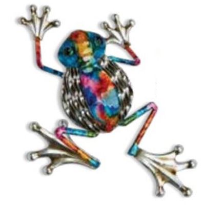 Colorful Frog Metal Wall Decoration or Tabletop dcor 14.5 x 10.25 x 3 Inch
