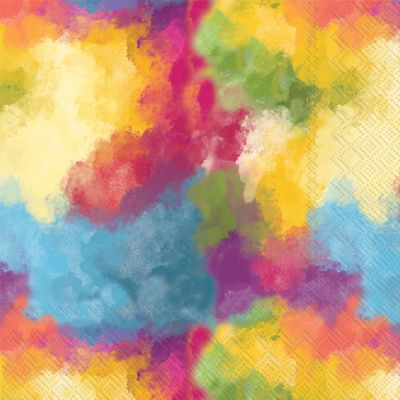 IHR Ideal Home Range Cocktail Napkins Disposable 3-Ply Paper Party Napkin Pack, 5" x 5", Rainbow Pattern, 20-Count