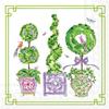 IHR Ideal Home Range Cocktail Napkins Rosanne Beck Disposable 3-Ply Paper Party Napkin Pack, 5" x 5", Purple And Green Topiaries, 20-Count view 1