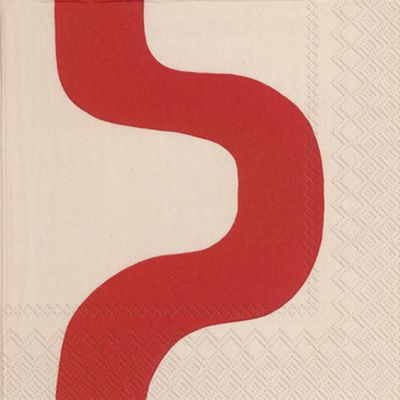 IHR Ideal Home Range Party Napkins Marimekko Disposable 3-Ply Paper Lunch Napkin Pack, 6.5" x 6.5", Seireeni (Red), 20-Count