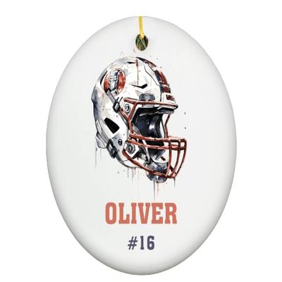 FOOTBALL ORNAMENT - Personalized Football TEAM Gift - Football Holiday Decor - Personalized - Football Player Ornament - Football Gift