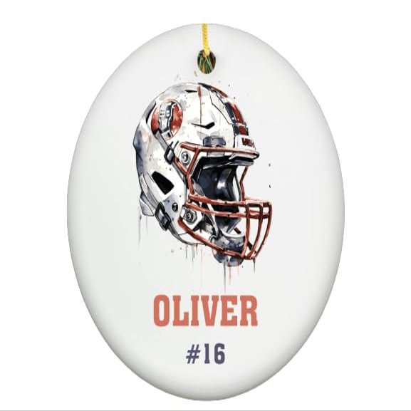 FOOTBALL ORNAMENT - Personalized Football TEAM Gift - Football Holiday Decor - Personalized - Football Player Ornament - Football Gift