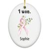 BREAST CANCER Gifts, Personalized Cancer Survivor Gift, I Won Ornament, Custom Cancer Gift, Cancer Survivor Gift, Cancer Encouragement Gift view 1