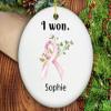 BREAST CANCER Gifts, Personalized Cancer Survivor Gift, I Won Ornament, Custom Cancer Gift, Cancer Survivor Gift, Cancer Encouragement Gift view 2