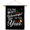 Breeze Decor Christmas Tapestry Wood Dowel Set Rod Home Banner Textile Poster Flag Stand Pole Room Wall Scroll Hanging Grandma White Elephant Most Wonderful Time Indoor Decor, Xmas Gifts Made in USA view 1