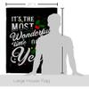 Breeze Decor Christmas Tapestry Wood Dowel Set Rod Home Banner Textile Poster Flag Stand Pole Room Wall Scroll Hanging Grandma White Elephant Most Wonderful Time Indoor Decor, Xmas Gifts Made in USA view 2
