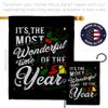 Breeze Decor Christmas Tapestry Wood Dowel Set Rod Home Banner Textile Poster Flag Stand Pole Room Wall Scroll Hanging Grandma White Elephant Most Wonderful Time Indoor Decor, Xmas Gifts Made in USA view 4