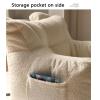 AHDFY Bean Bag Chairs, Ultra Soft Sofa Chair for Adults & Kids, Fluffy Lambswool Huge Bean Bag Chair with a Side Pocket, Lazy Sofa for Bedroom, Living Room and Offices,Off White view 3