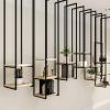 Floating Shelf Wall Mount Plant Book Shelves, Ceiling Hanging Kitchen Bar Shelf Decorative Display Storage Shelves, Modern Flower Stand, Wine Glass Storage Rack with Metal Frame ( Size : 30x30x105cm ) view 1
