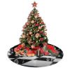 48" Plush Christmas Tree Skirt Xmas Tree Skirt for Holiday Decorations Black and White Chess Christmas Tree Decoration mat Rustic Xmas Tree Mat Cover Christmas Tree Mat for New Year Decorations view 4