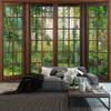 Aidatain Green Forest Natural Tapestry Window Scenery Wall Aesthetic Tapestry for Bedroom Flannel 108" L x 90" W Beach Blanket Living Dinning Room College Dorm Wall Hanging GTDJAT0095 view 1