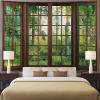 Aidatain Green Forest Natural Tapestry Window Scenery Wall Aesthetic Tapestry for Bedroom Flannel 108" L x 90" W Beach Blanket Living Dinning Room College Dorm Wall Hanging GTDJAT0095 view 2