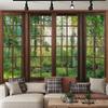 Aidatain Green Forest Natural Tapestry Window Scenery Wall Aesthetic Tapestry for Bedroom Flannel 108" L x 90" W Beach Blanket Living Dinning Room College Dorm Wall Hanging GTDJAT0095 view 4