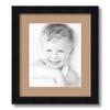 ArtToFrames 8.5x11 inch 1.375 Satin Black Step Lip Picture Frame with 2 Inch Single Desert Sand Mat, SingleMat-10035-8.5x11-784 view 1
