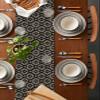 Abstract Contemporary Table Runner 70 Inches Long - Kitchen Dining Burlap & Cotton Tablerunner for Small/Round/Square/Wedding/Coffee/Dining Table Party Home Dcor Solid Minimalist Geometric view 2
